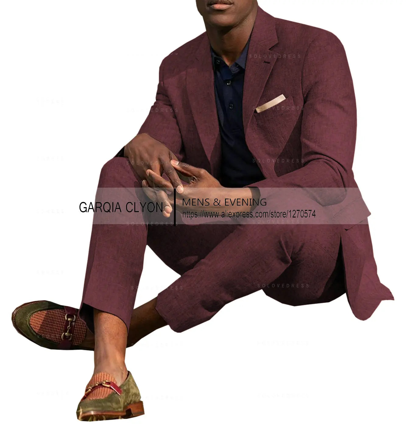 Linen Men's Suits 2 Pieces Summer Casual Notch Lapel Single Breasted Men's Wedding Suits(Blazer+Pants)