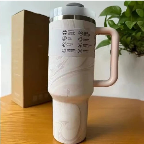 40oz Large Capacity Stainless Steel Travel Mug with Handle & Straw Lid | Office & Travel Essential | Leakproof Insulated Cup