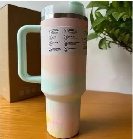 40oz Large Capacity Stainless Steel Travel Mug with Handle & Straw Lid | Office & Travel Essential | Leakproof Insulated Cup