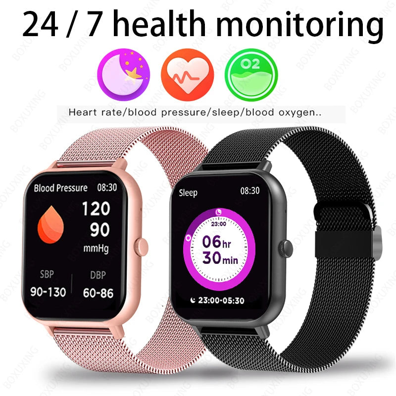 2025 New Smart Watch Women HD Bluetooth Call Sport Fitness Tracker Watch GPS Track Health Monitor Fashion Ladies Men Smart Watch