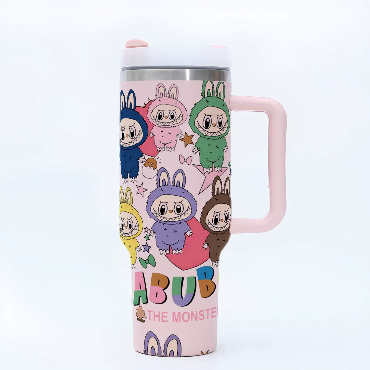 New 40OZ stainless steel drum type tibial drive insulated cup with straw and lid, large capacity car cup