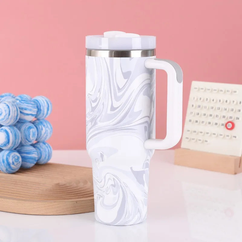 40oz Stainless Steel Insulated Car Travel Mugs Cold and Hot Vacuum Flask Insulated Tumbler Cup with Lids and Straws