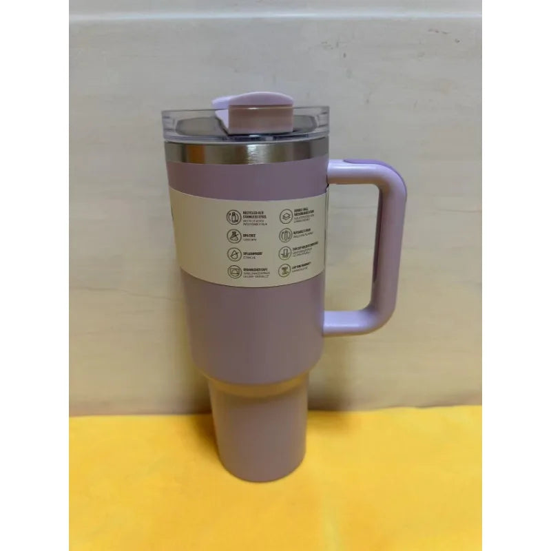New cup with handle and straw 40oz | Travel cup | Insulated stainless steel cup | Cold preservation
