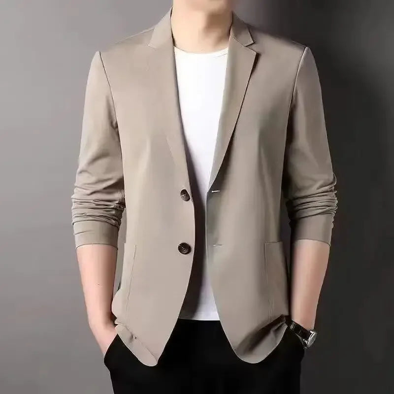 Summer Ice Silk Western-style Men's Suit Ultra-thin Casual Sun Protection Clothes Lightweight Spring Autumn Single-piece Jacket