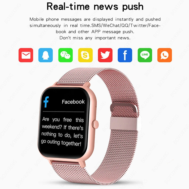 2025 New Smart Watch Women HD Bluetooth Call Sport Fitness Tracker Watch GPS Track Health Monitor Fashion Ladies Men Smart Watch