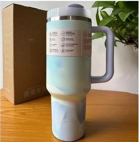 40oz Large Capacity Stainless Steel Travel Mug with Handle & Straw Lid | Office & Travel Essential | Leakproof Insulated Cup