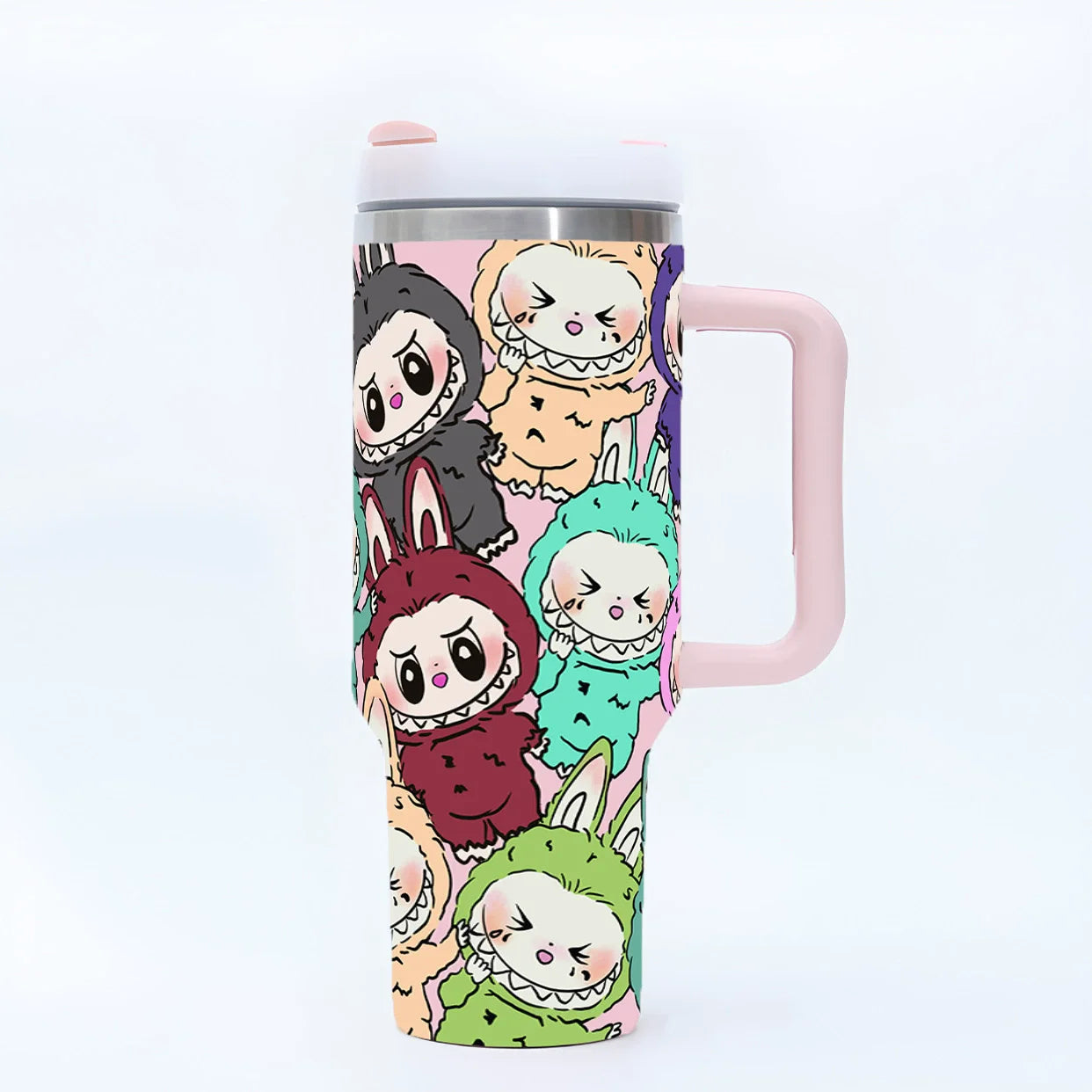 New 40OZ stainless steel drum type tibial drive insulated cup with straw and lid, large capacity car cup