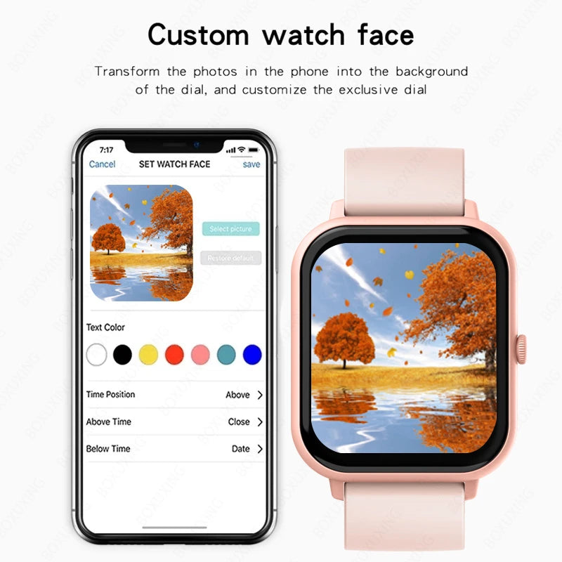 2025 New Smart Watch Women HD Bluetooth Call Sport Fitness Tracker Watch GPS Track Health Monitor Fashion Ladies Men Smart Watch