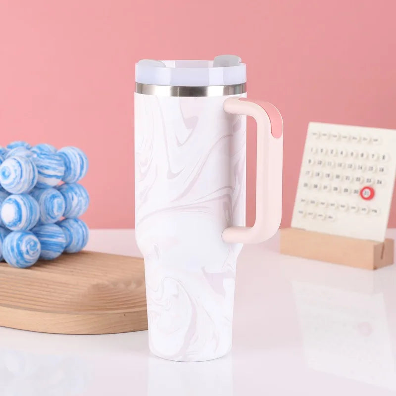 40oz Stainless Steel Insulated Car Travel Mugs Cold and Hot Vacuum Flask Insulated Tumbler Cup with Lids and Straws