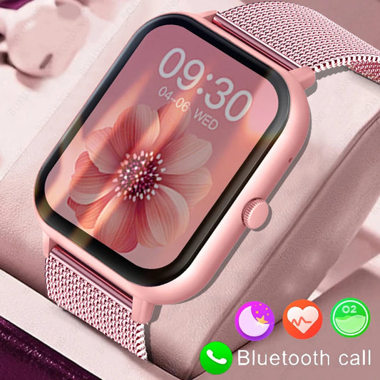 2025 New Smart Watch Women HD Bluetooth Call Sport Fitness Tracker Watch GPS Track Health Monitor Fashion Ladies Men Smart Watch