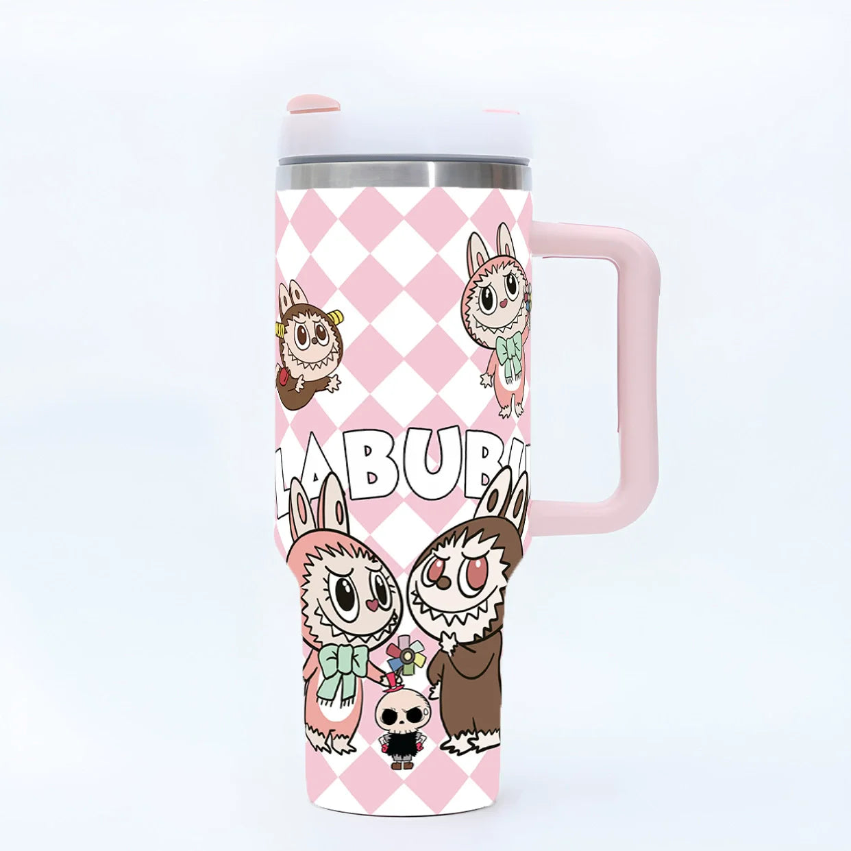 New 40OZ stainless steel drum type tibial drive insulated cup with straw and lid, large capacity car cup