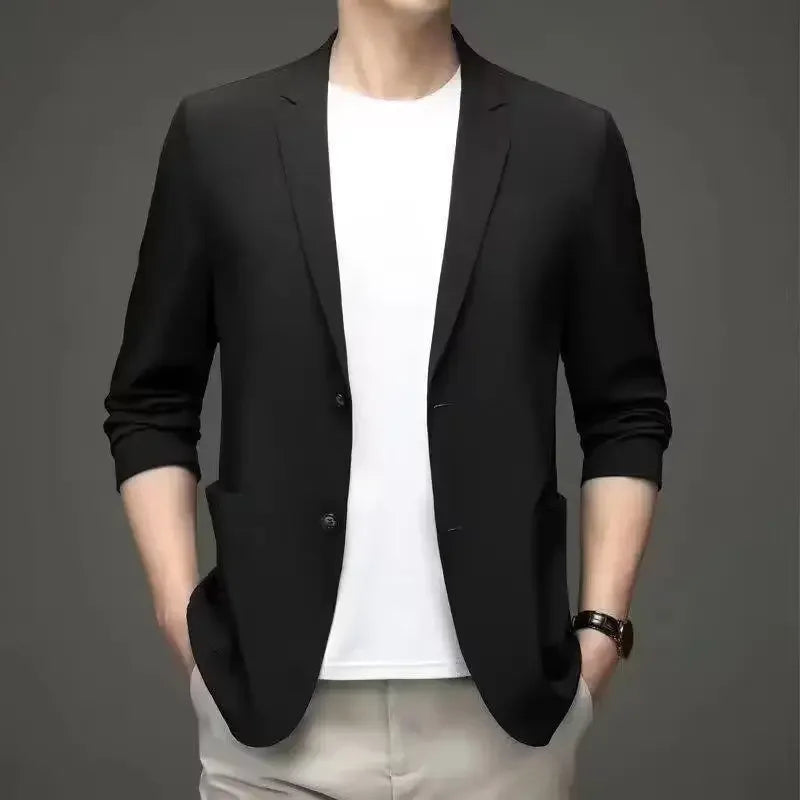 Summer Ice Silk Western-style Men's Suit Ultra-thin Casual Sun Protection Clothes Lightweight Spring Autumn Single-piece Jacket