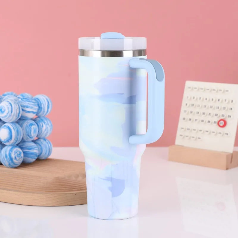 40oz Stainless Steel Insulated Car Travel Mugs Cold and Hot Vacuum Flask Insulated Tumbler Cup with Lids and Straws
