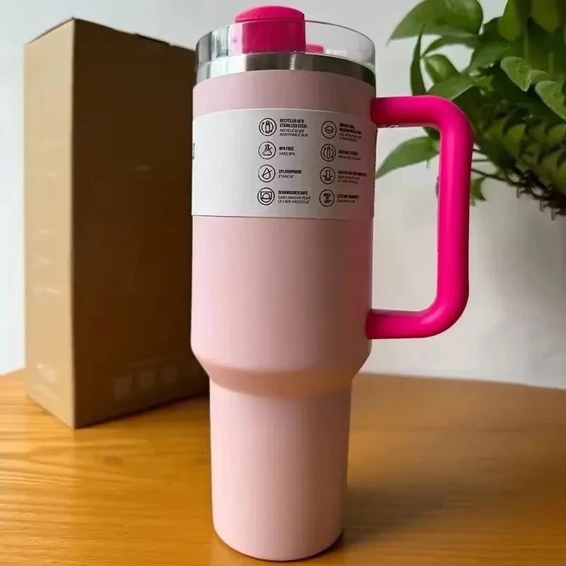 40oz Large Capacity Stainless Steel Travel Mug with Handle & Straw Lid | Office & Travel Essential | Leakproof Insulated Cup