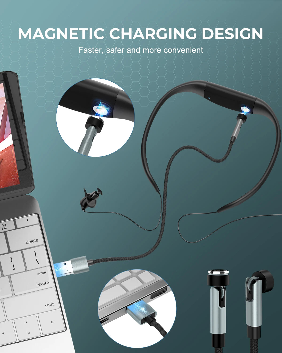Tayogo Waterproof Mp3 Player for Swimming, IPX8 8GB Swimming Headset, Silicone Coated Waterproof Music Player, 20H Playing time